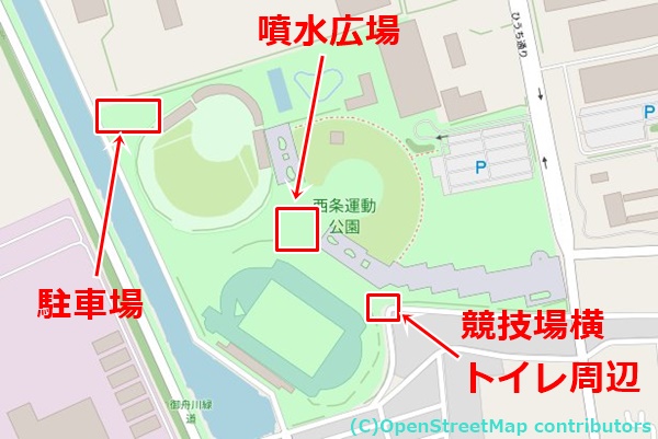 ひうち公園の女装子さん待ち合わせMAP