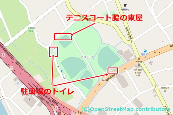 上月隈中央公園の女装子さん待ち合わせMAP