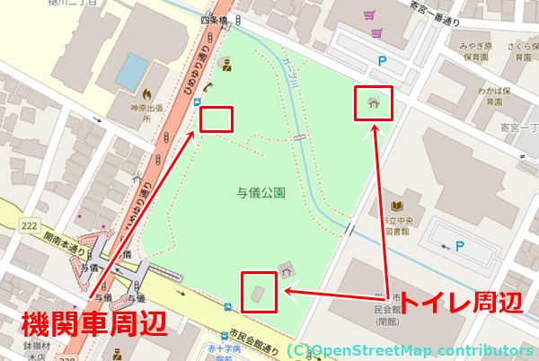 与儀公園の女装子さん待ち合わせMAP