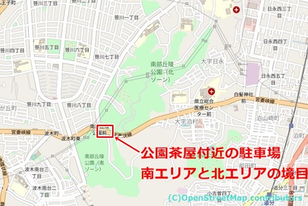 南部丘陵公園の女装子さん待ち合わせMAP