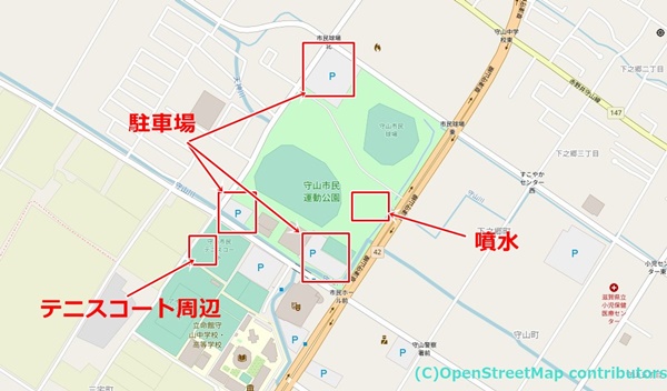 守山市民運動公園の女装子さん待ち合わせMAP