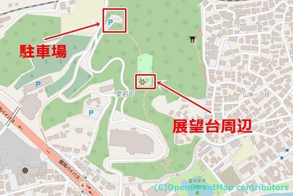 愛宕山記念公園の女装子さん待ち合わせMAP
