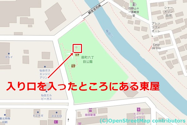 扇町六丁目公園の女装子さん待ち合わせMAP