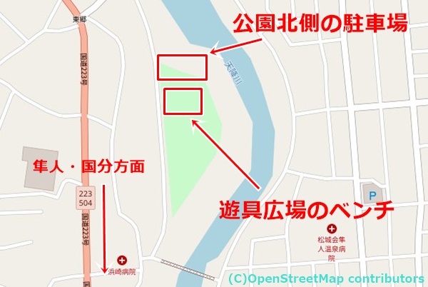 日当山温泉公園の女装子さん待ち合わせMAP
