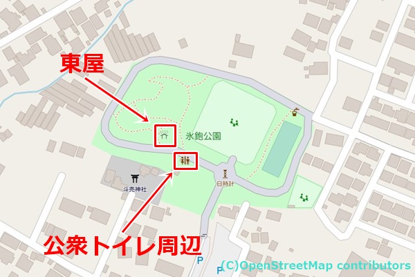 氷鉋公園の女装子さん待ち合わせMAP