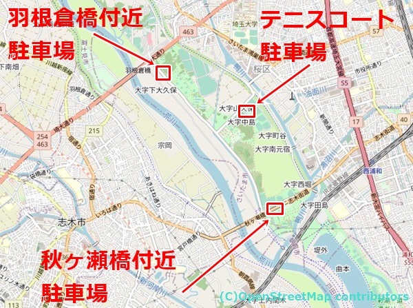 秋ヶ瀬公園の女装子さん待ち合わせMAP
