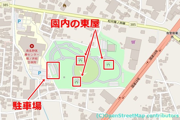 篠ノ井中央公園の女装子さん待ち合わせMAP