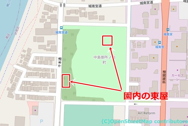 鳥羽離宮跡公園の女装子さん待ち合わせMAP
